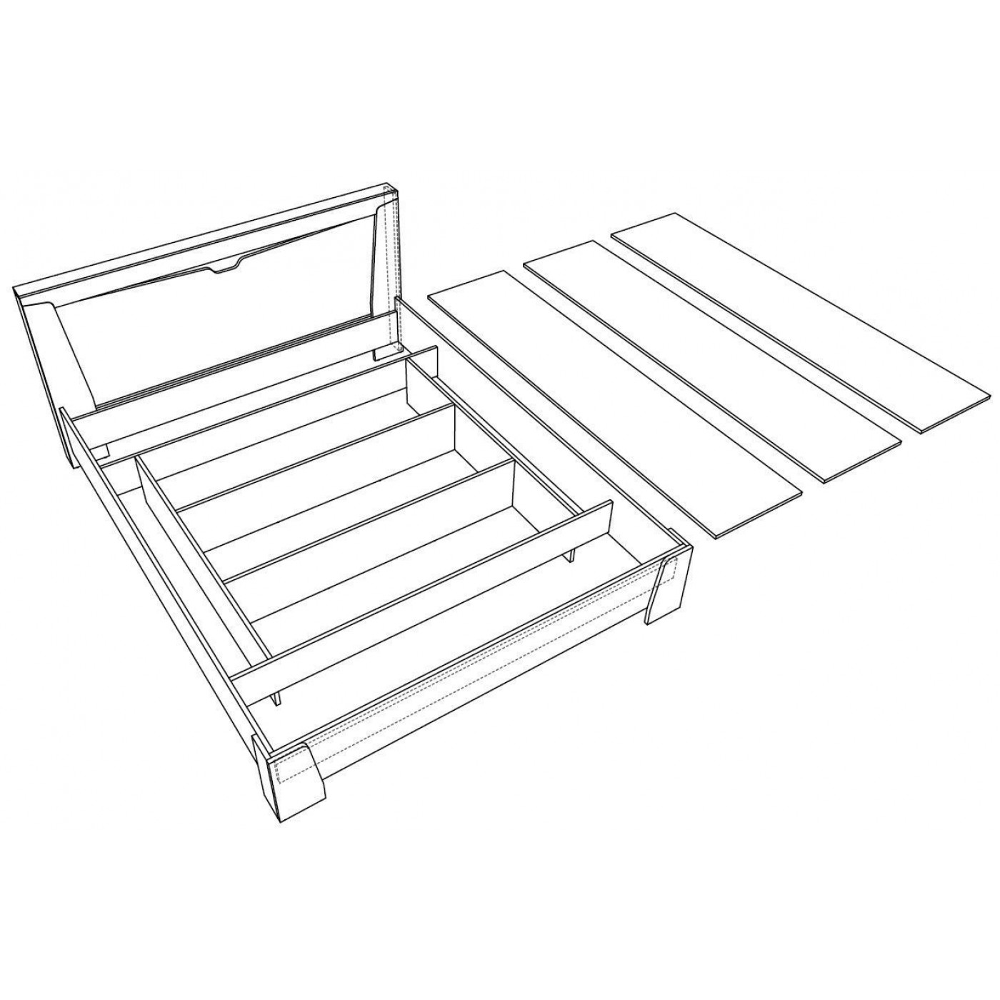 ЛІБЕРТІ Ліжко 1400 ( 2 упак ) (1469х2128х855)