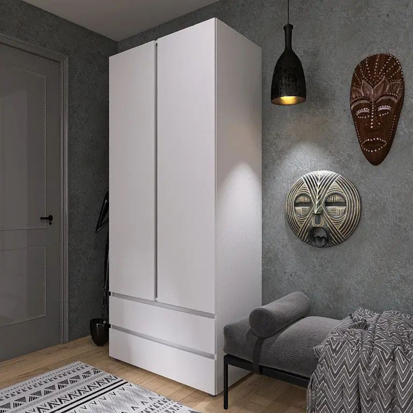 Шкаф распашной с ящиками Лайт ШЛ-2