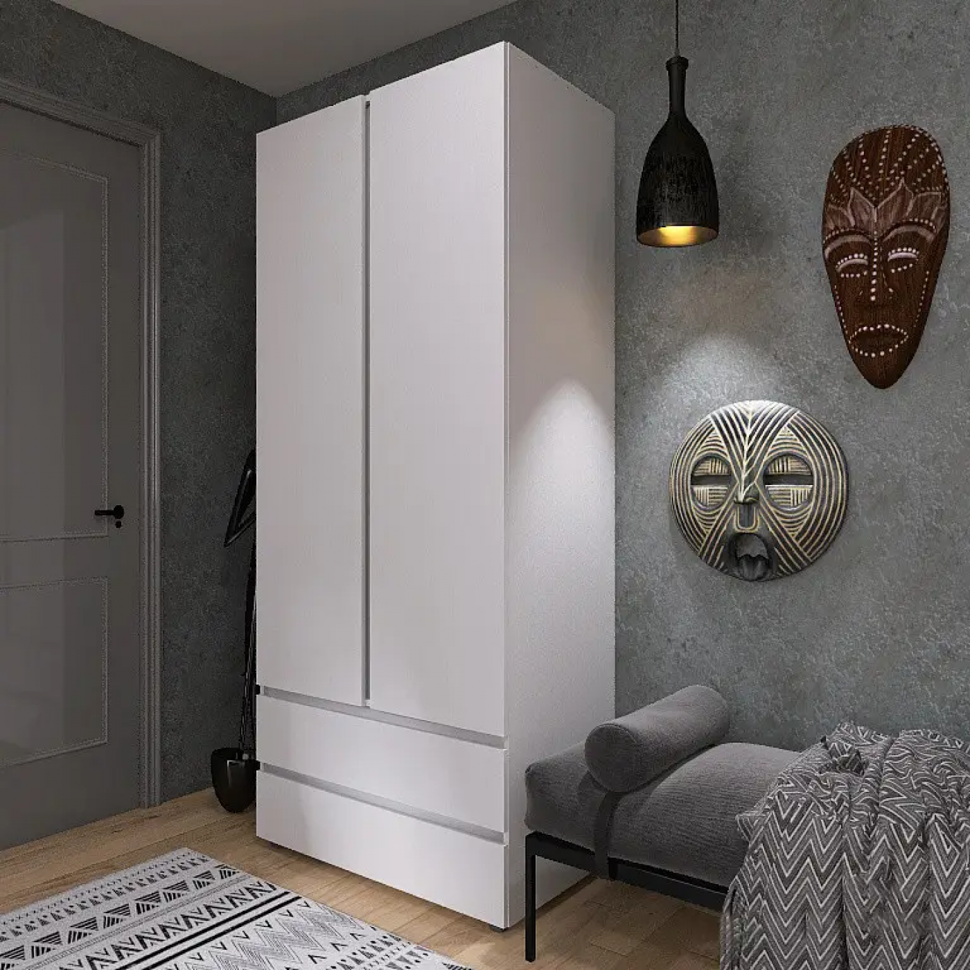 Шкаф распашной с ящиками Лайт ШЛ-2