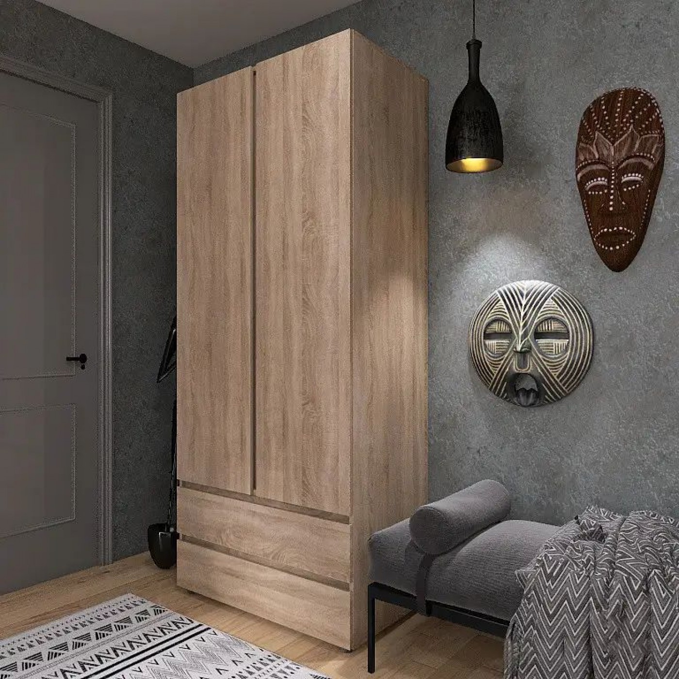 Шкаф распашной с ящиками Лайт ШЛ-2