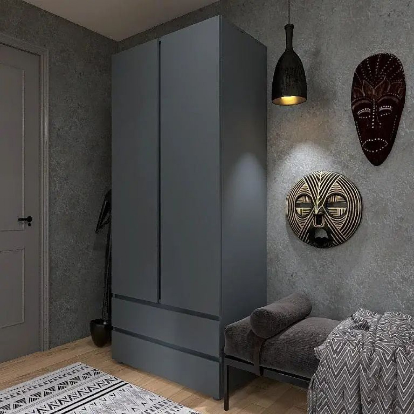 Шкаф распашной с ящиками Лайт ШЛ-2