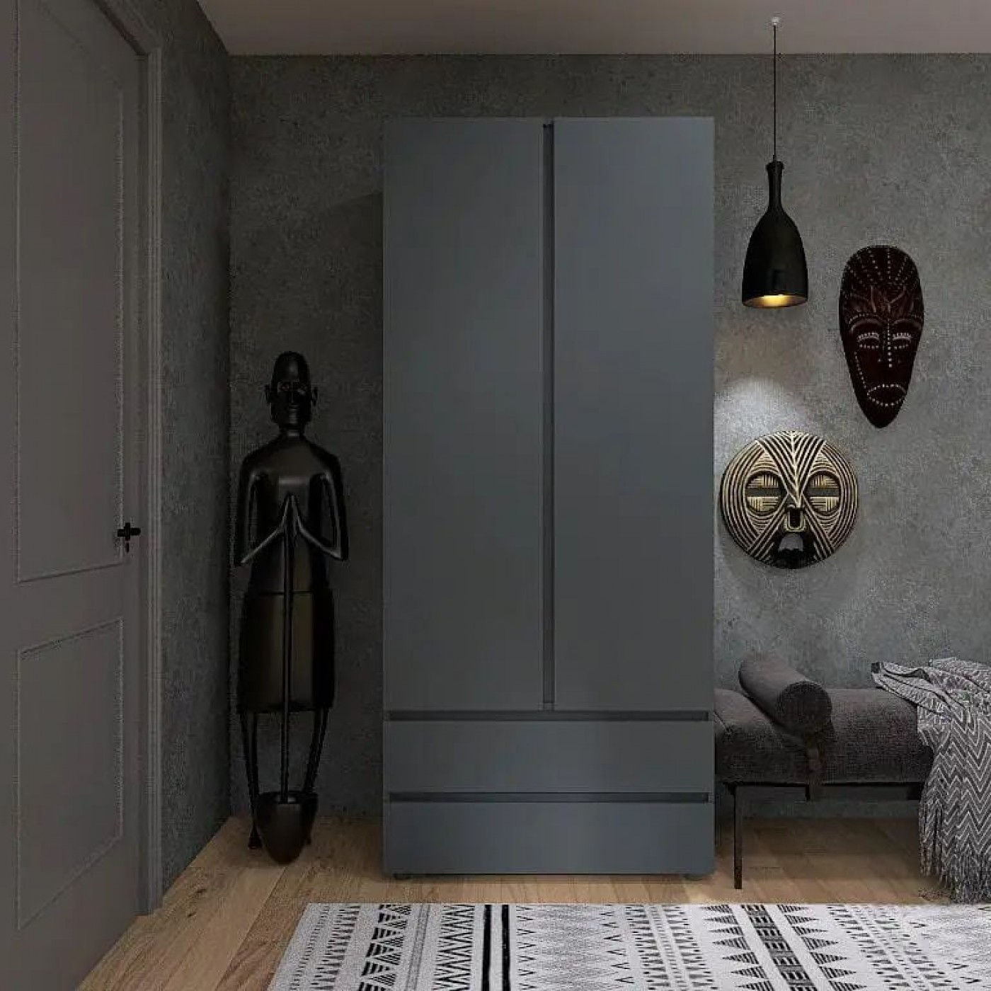 Шкаф распашной с ящиками Лайт ШЛ-2