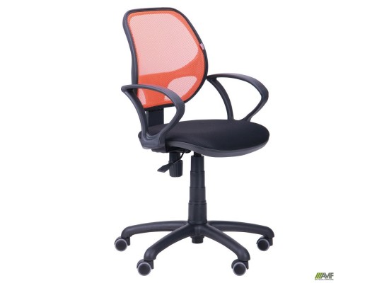 Кресло Байт/АМФ-4 сиденье Сетка черная/спинка Сетка оранжевая
