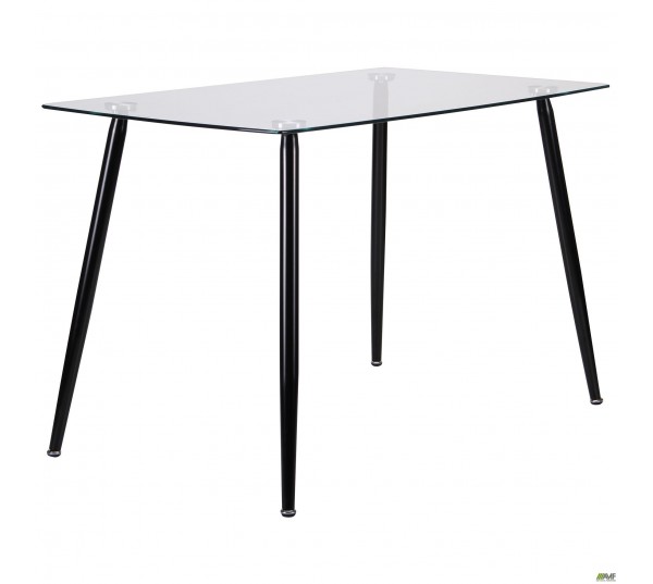 Стол обеденный Умберто черный/стекло прозрачное