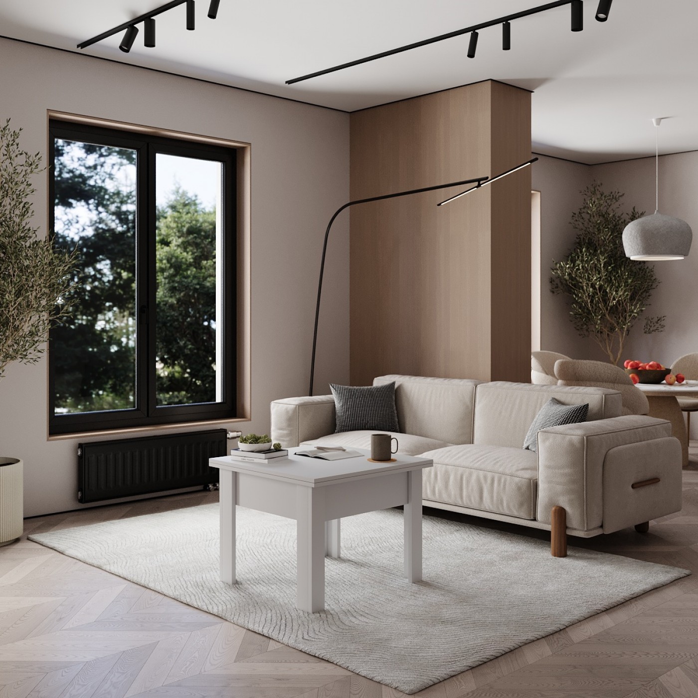 Стіл трансформер для вітальні Comfo 70(140)x57(77)x70 см