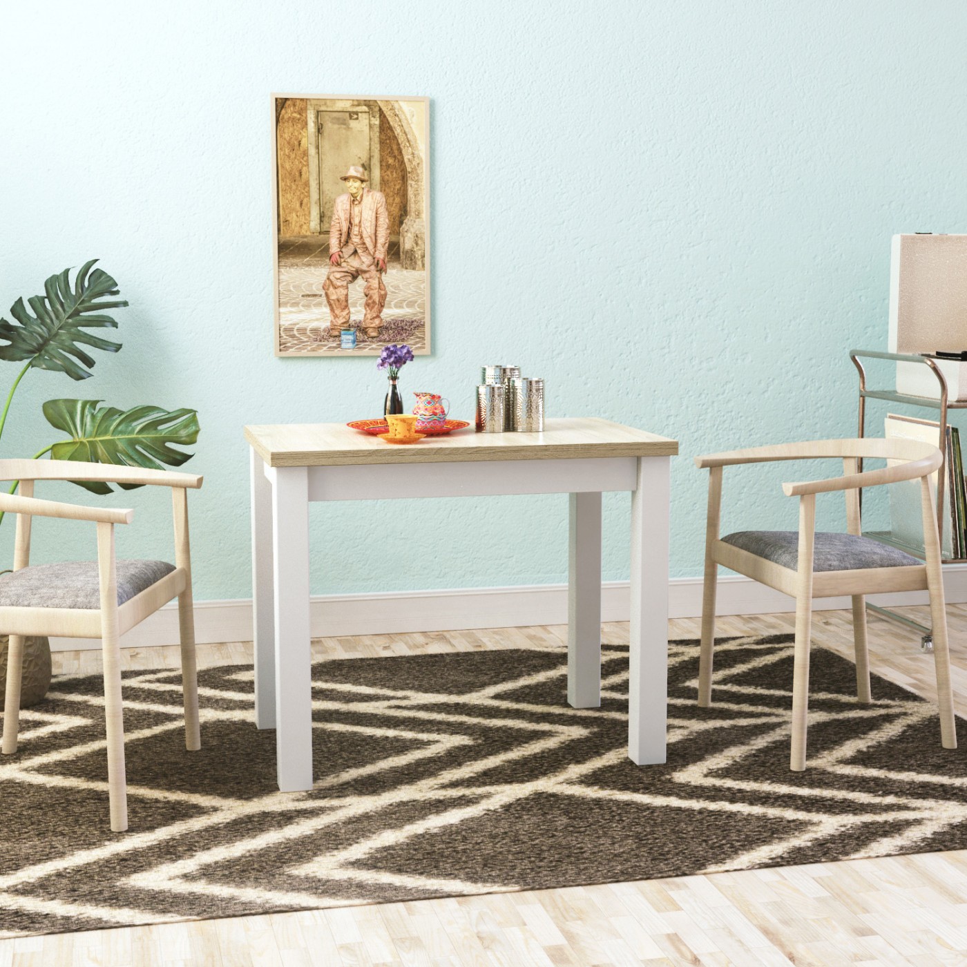 Стіл на кухню розкладний Dinner 90(120)x75x60(90) см