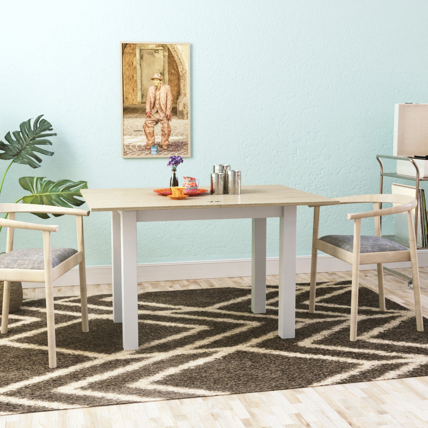 Стіл на кухню розкладний Dinner 90(120)x75x60(90) см