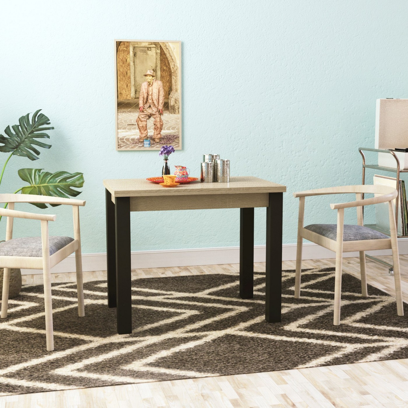 Стіл на кухню розкладний Dinner 90(120)x75x60(90) см