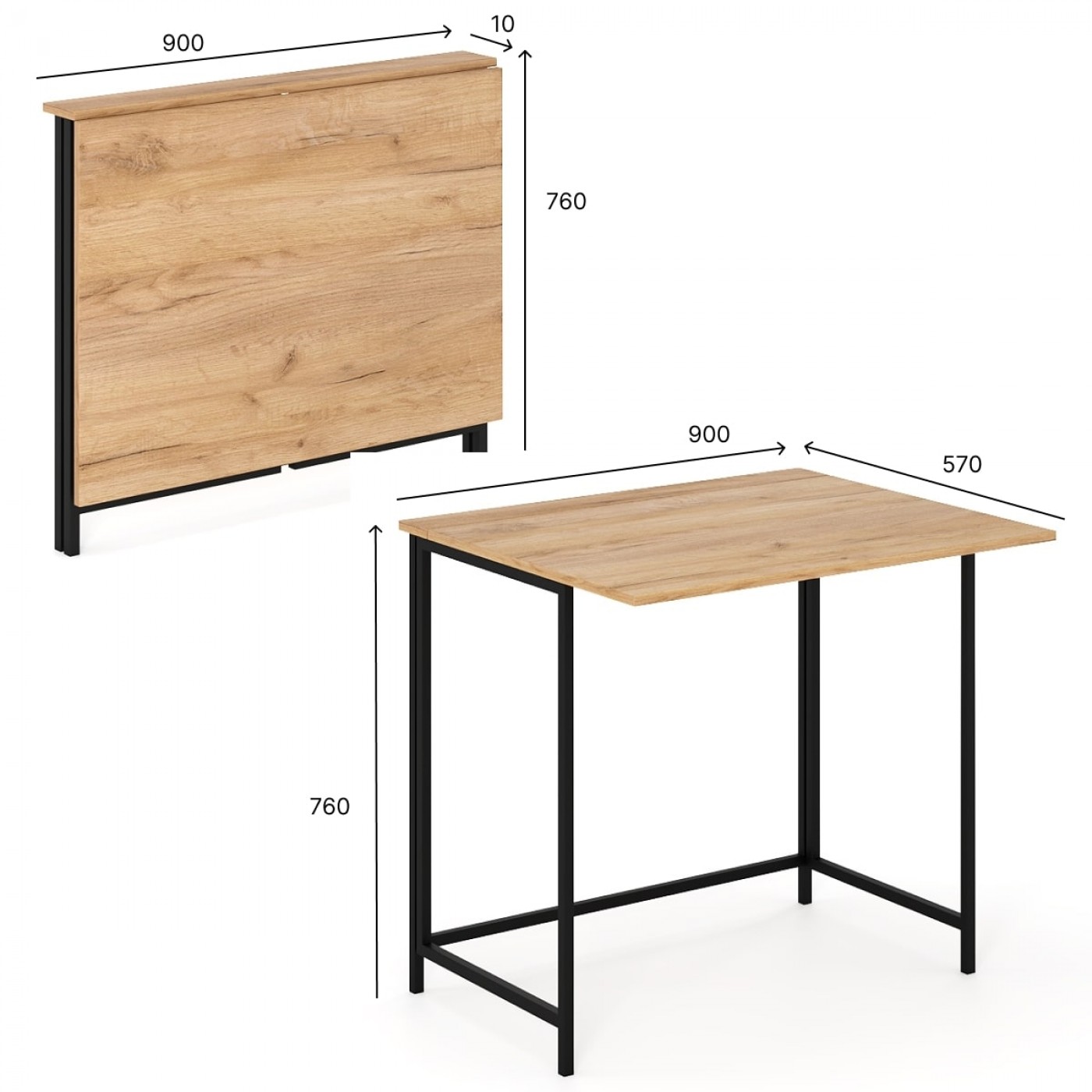 Письменный стол трансформер Sly 90x76x10(57) см