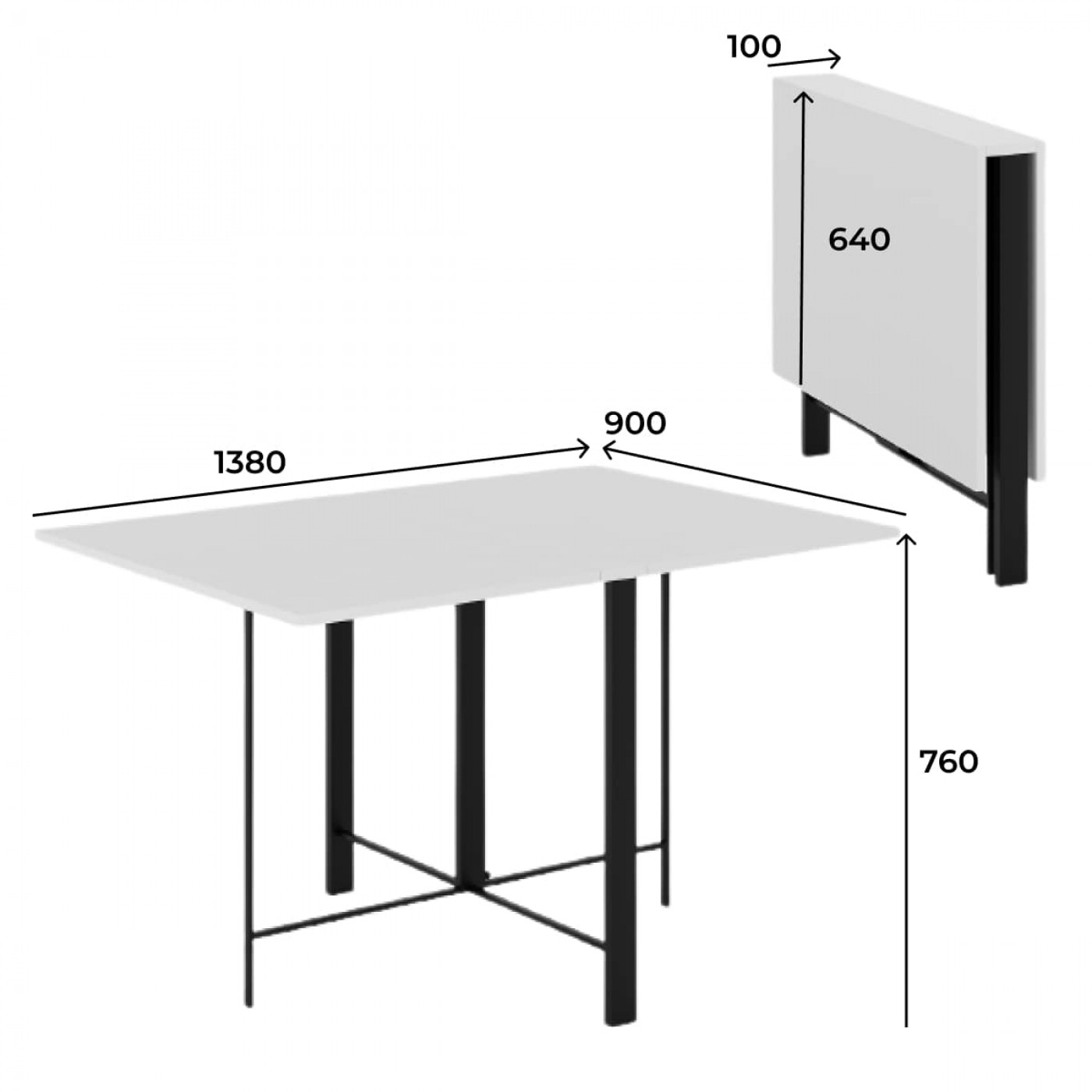 Стіл книжка трансформер Voody 10(138)x76x90 см