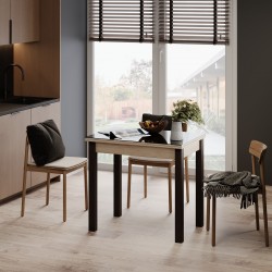 Розкладний обідній стіл Dinner Glass 90(120)x75x60(90) см