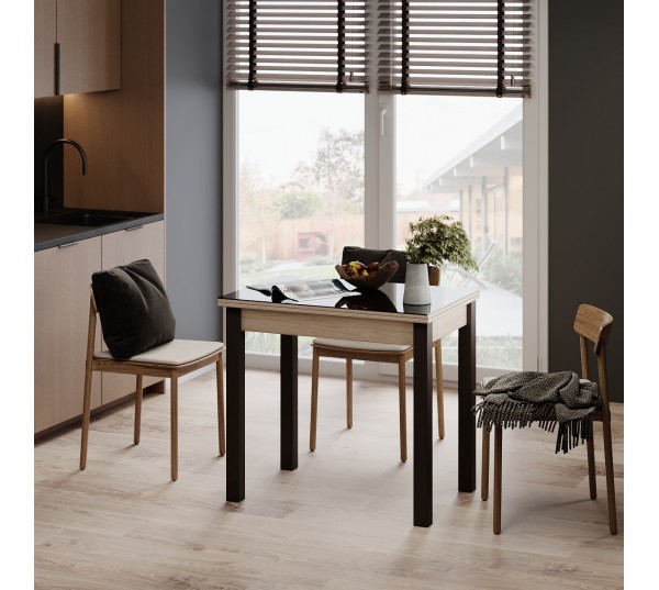 Розкладний обідній стіл Dinner Glass 90(120)x75x60(90) см