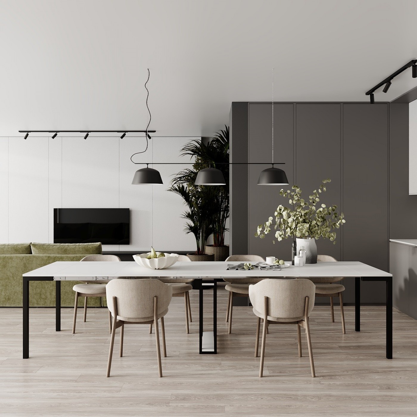 Великий стіл у вітальню розкладний Sensei 53(330)x75x90 см