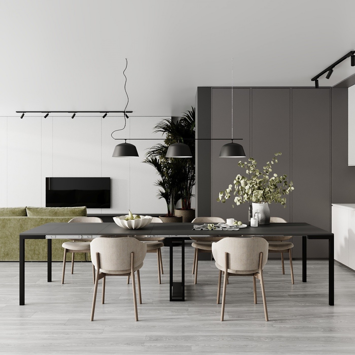 Великий стіл у вітальню розкладний Sensei 53(330)x75x90 см