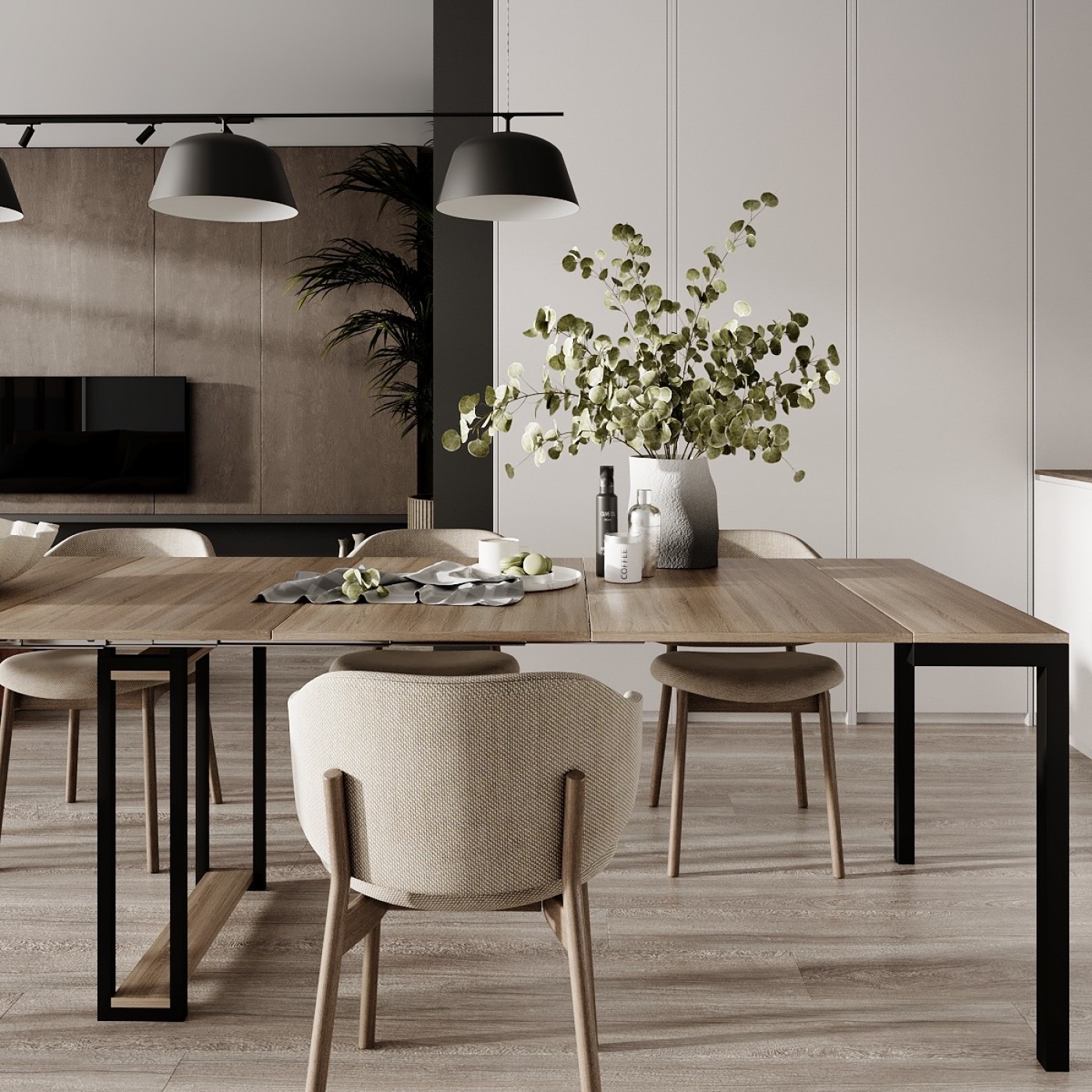 Великий стіл у вітальню розкладний Sensei 53(330)x75x90 см