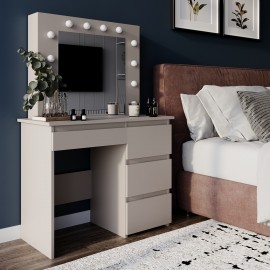 Столик для макіяжу з дзеркалом та підсвічуванням Beauty 94×140/75×43 см
