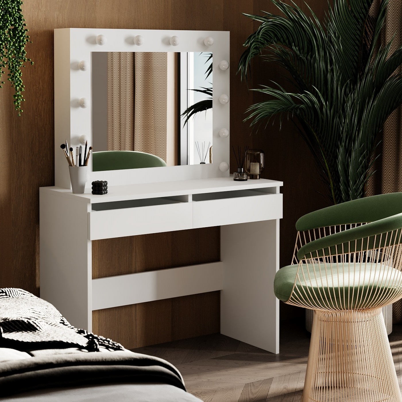 Косметический столик с зеркалом и подсветкой Malta 94×140/75×43 см