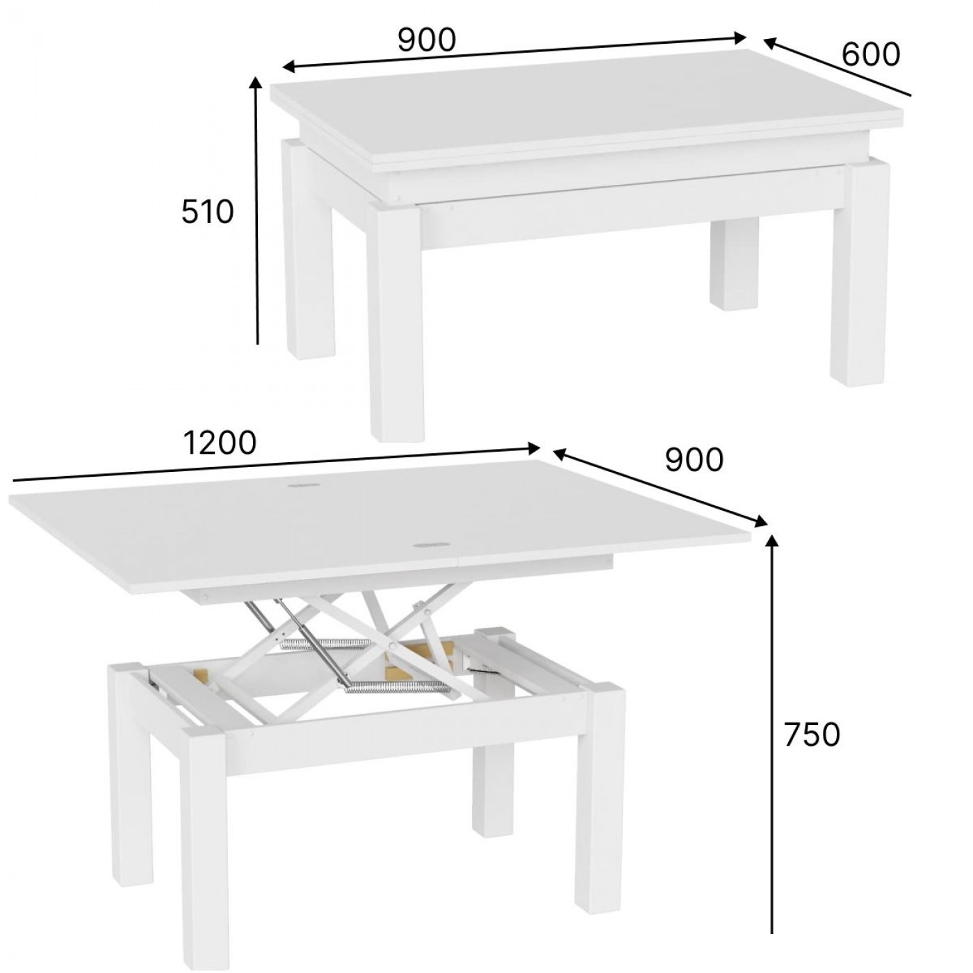 Журнальный стол трансформер B-Fly 120x75x90 см
