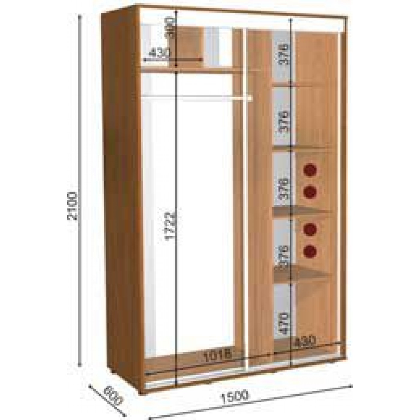 Шафа-купе  ШК-4/2100  130Х60Х210