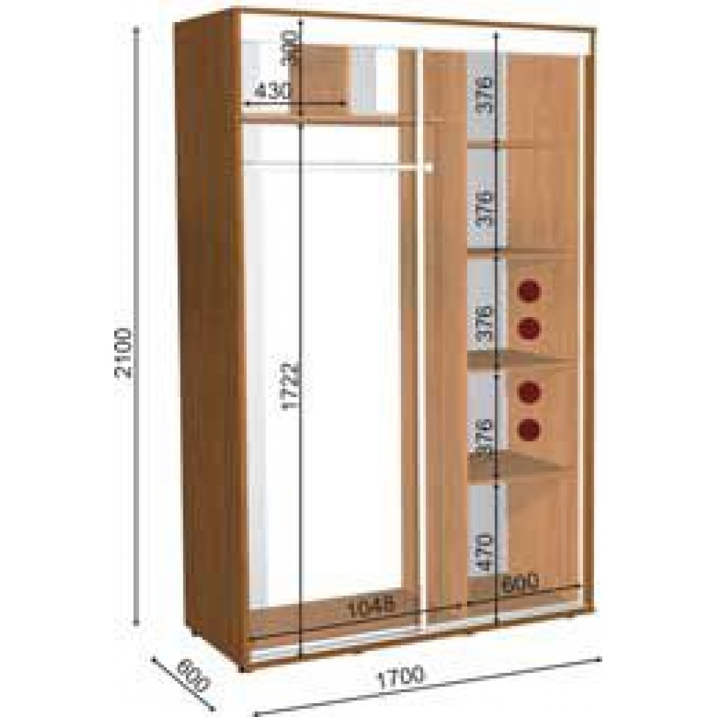 ШКАФ-КУПЕ  ШК-9/2100  180Х60Х210