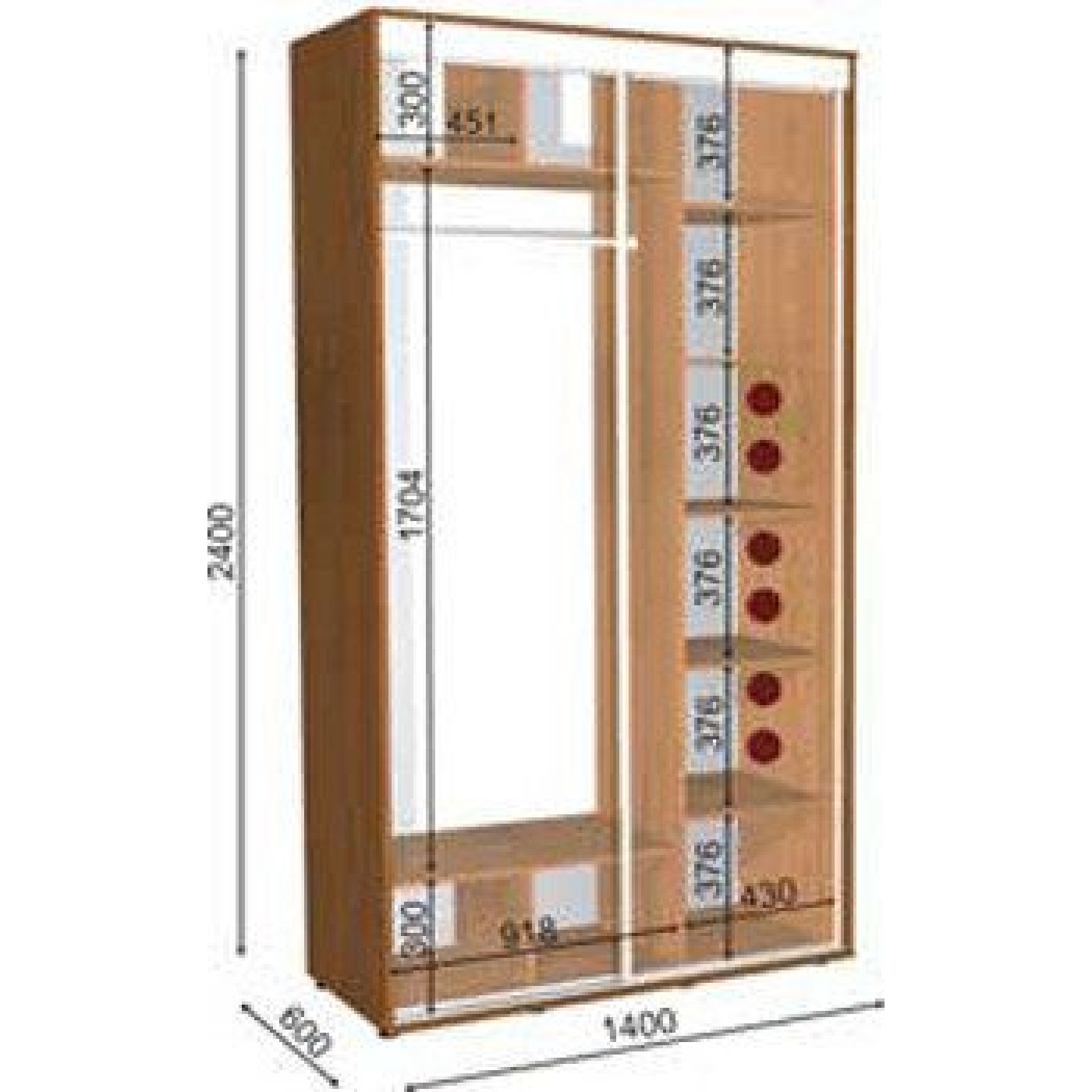 Шафа-купе ШК-6/2400  160Х60Х240