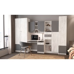 Детская стенка Юниор (артвуд светлый/графит)
