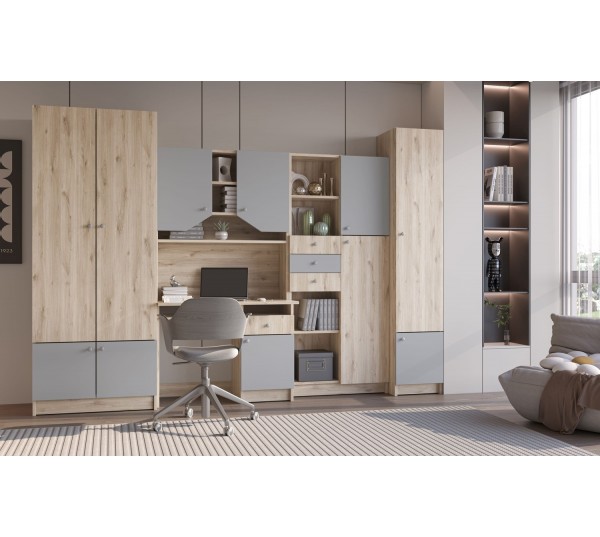 Дитяча стінка Юніор (дуб білий/сіра мишка)