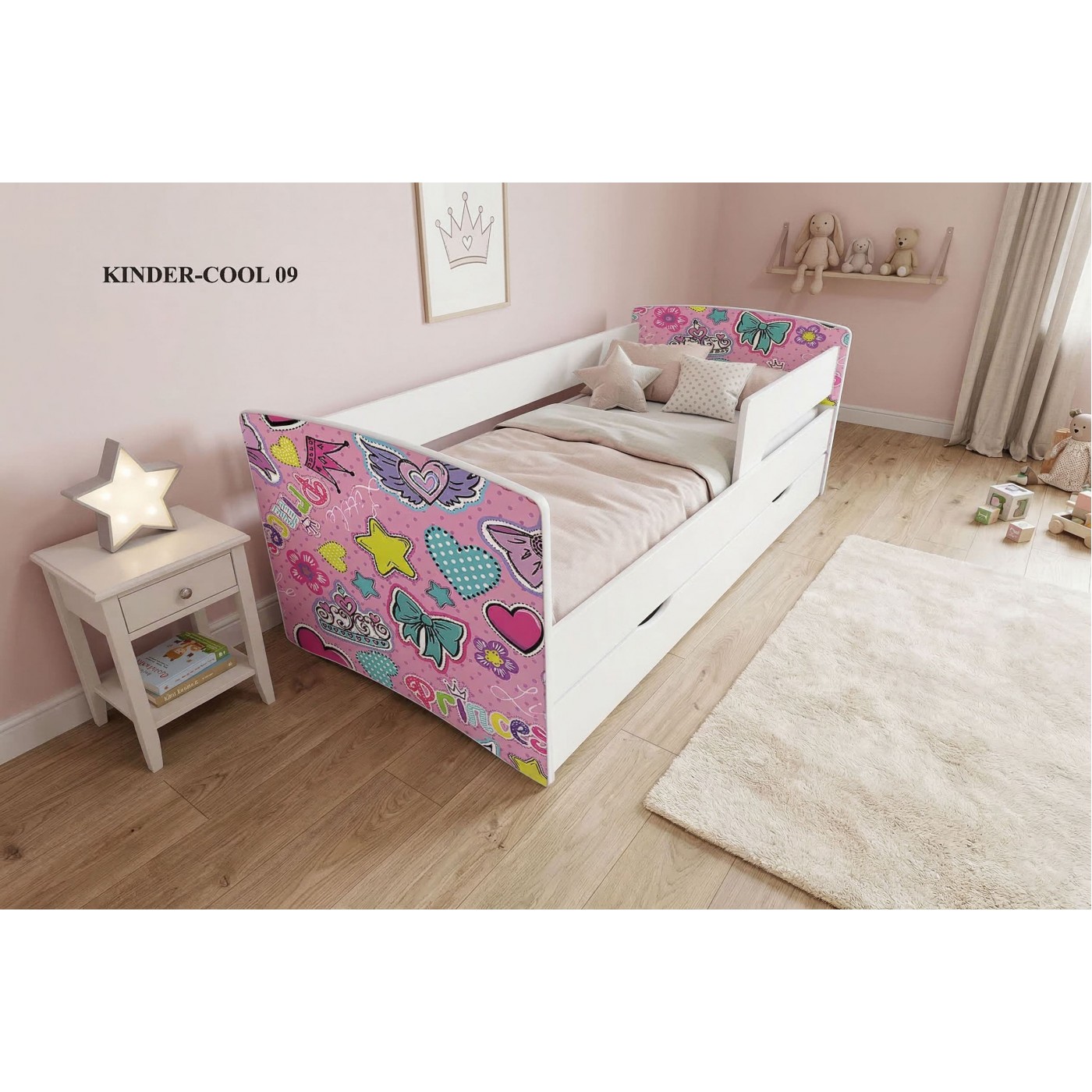 Ліжко  дитяче KINDER-COOL  1736/836 (сп.м 1700*800 мм.) +ЯЩИК 										