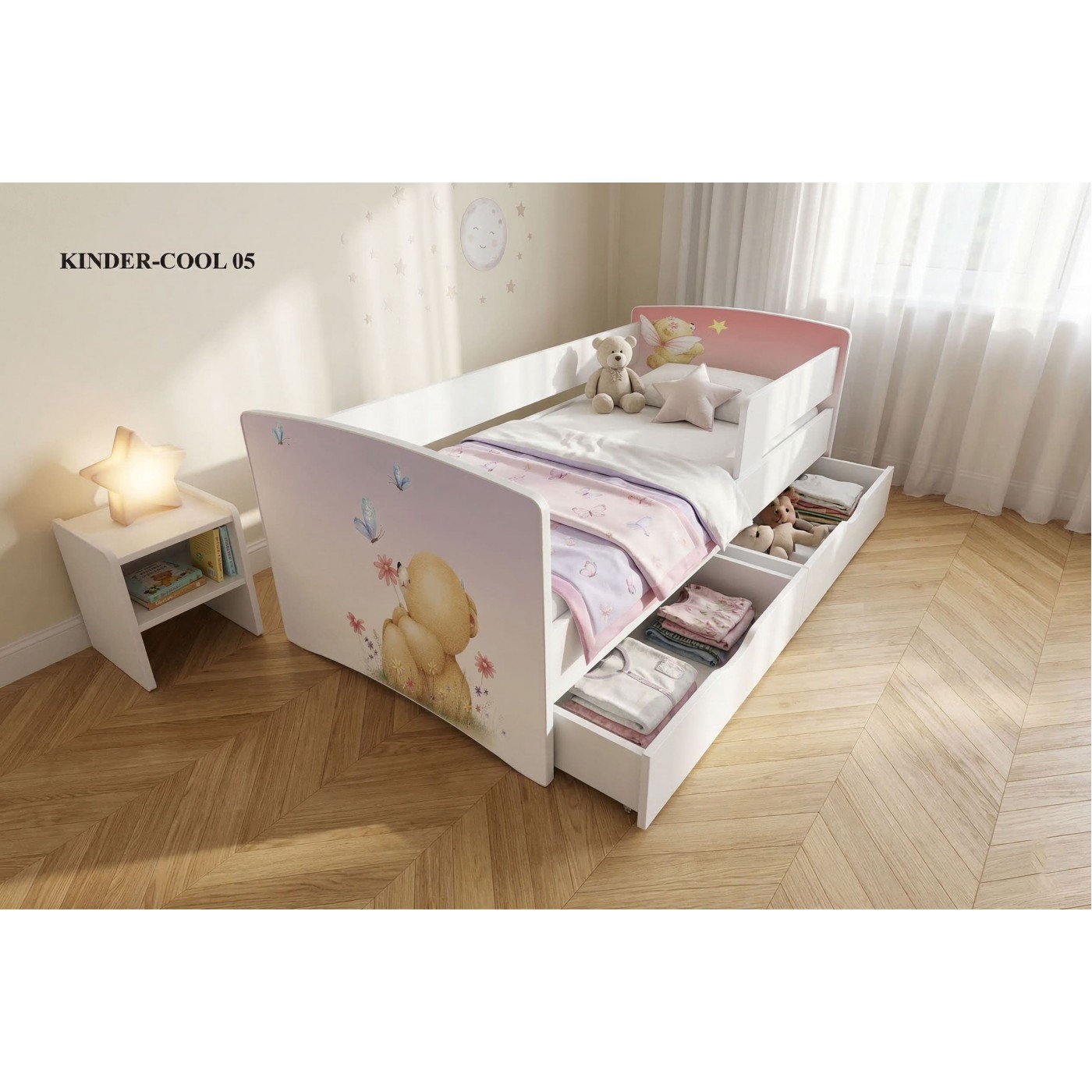 Ліжко  дитяче KINDER-COOL  1936/936 (сп.м 1900*900 мм.) +ЯЩИК				
