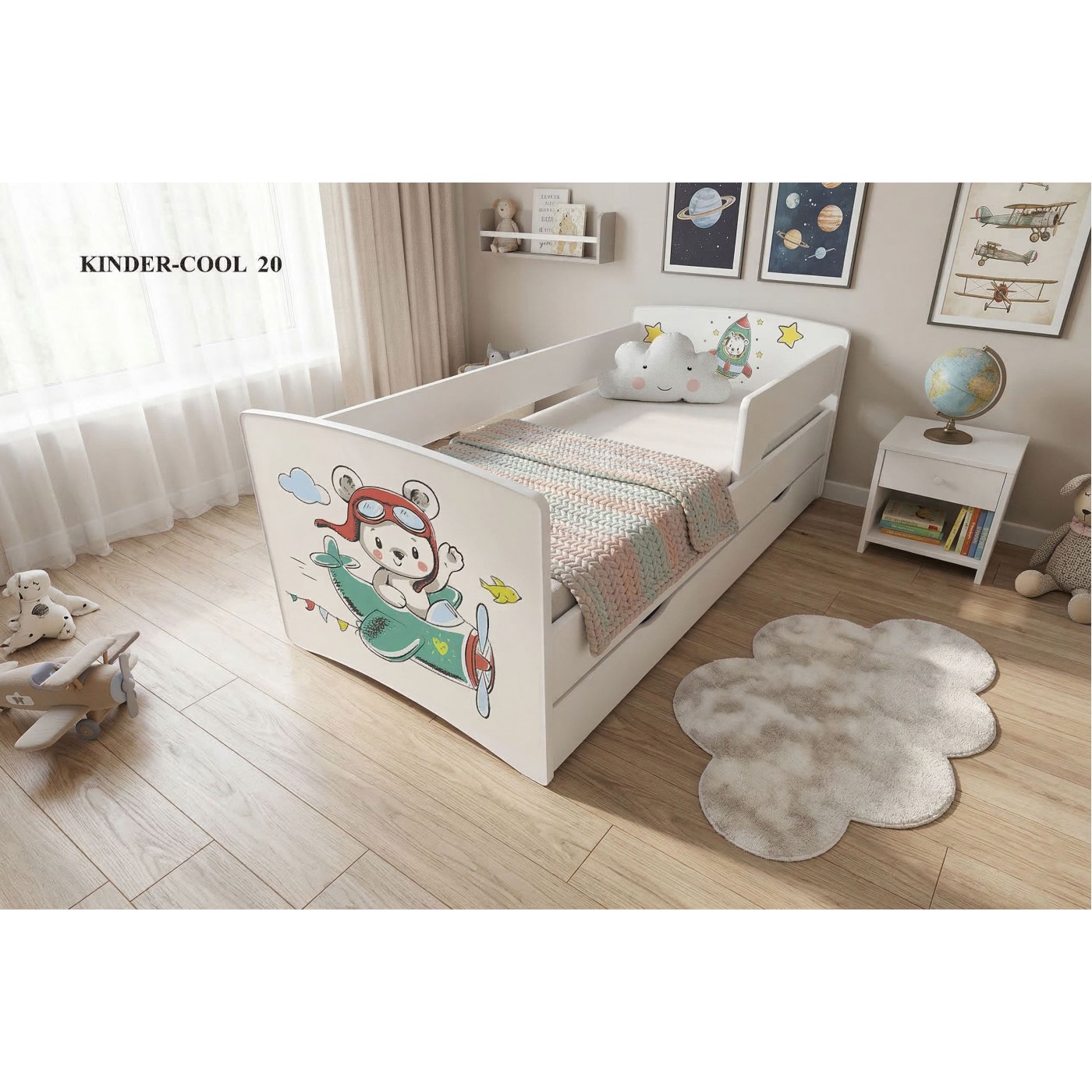Ліжко  дитяче KINDER-COOL  1936/936 (сп.м 1900*900 мм.) +ЯЩИК				