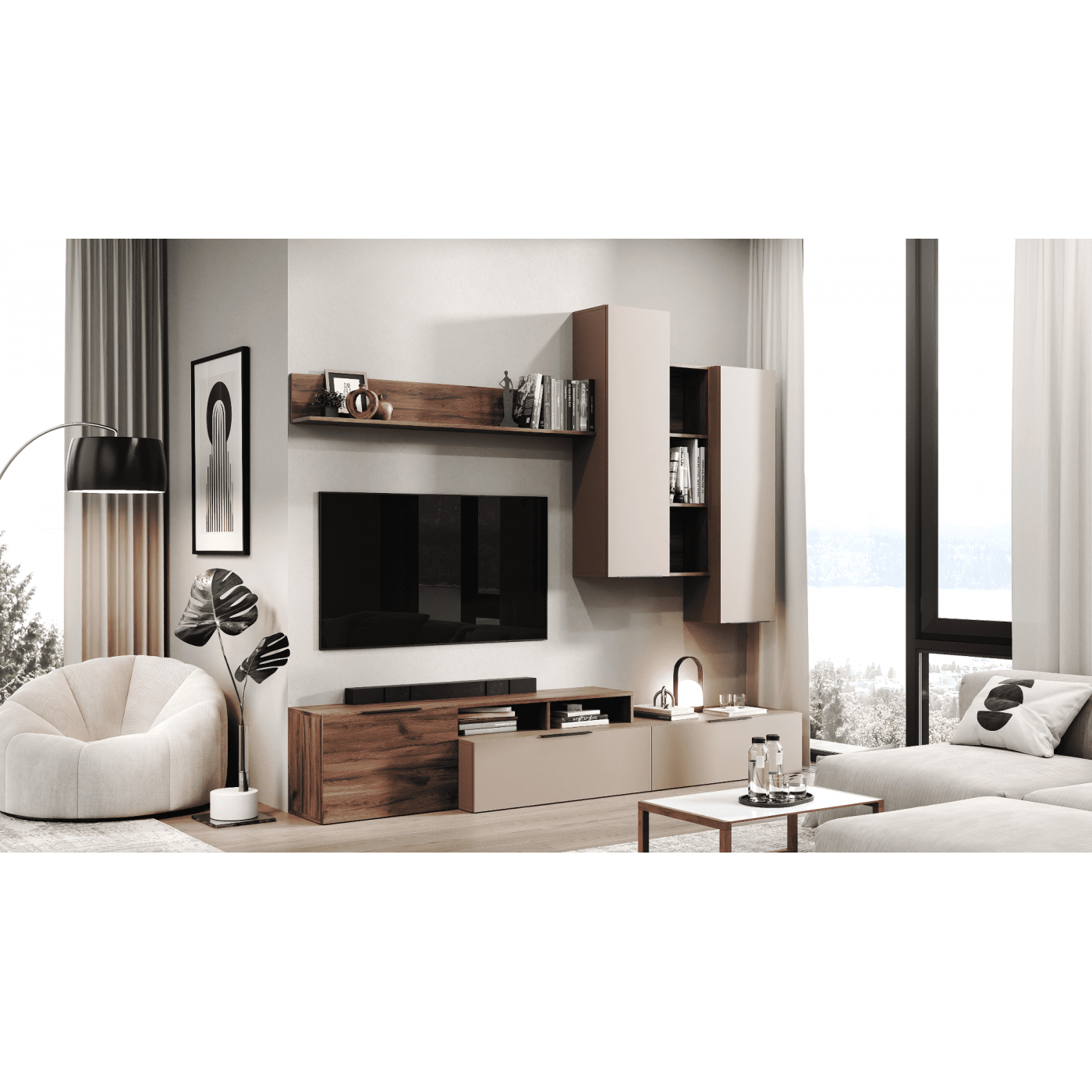 Вітальня Лора 2 (дуб ліворно/тоффі) NEW!