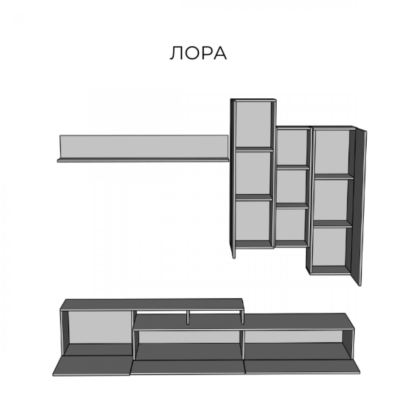 Вітальня Лора 2 (дуб ліворно/тоффі) NEW!