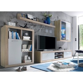 Гостиная САНСЕТ / SUNSET дуб сонома/нимфея альба с подсветкой