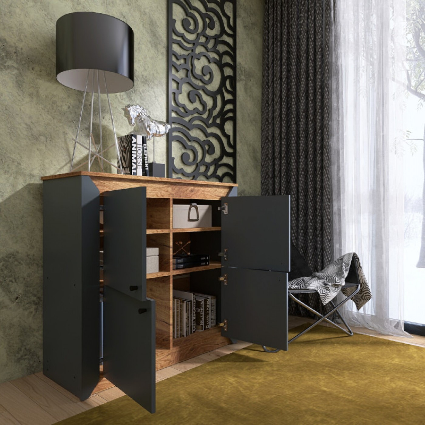 НОРДИК Тумба 4-х дверная 980