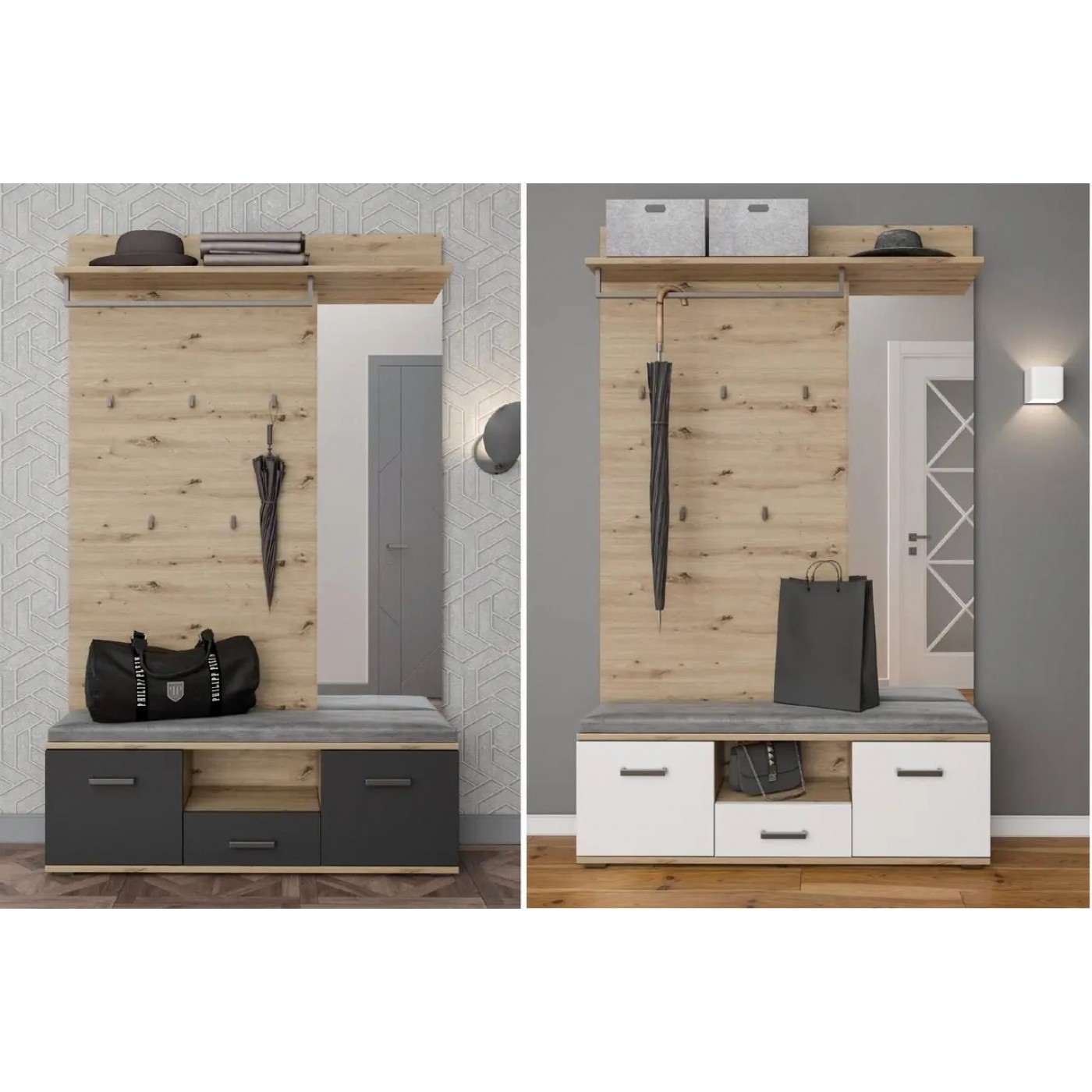 Прихожая Бруна  (артизан/антрацит)