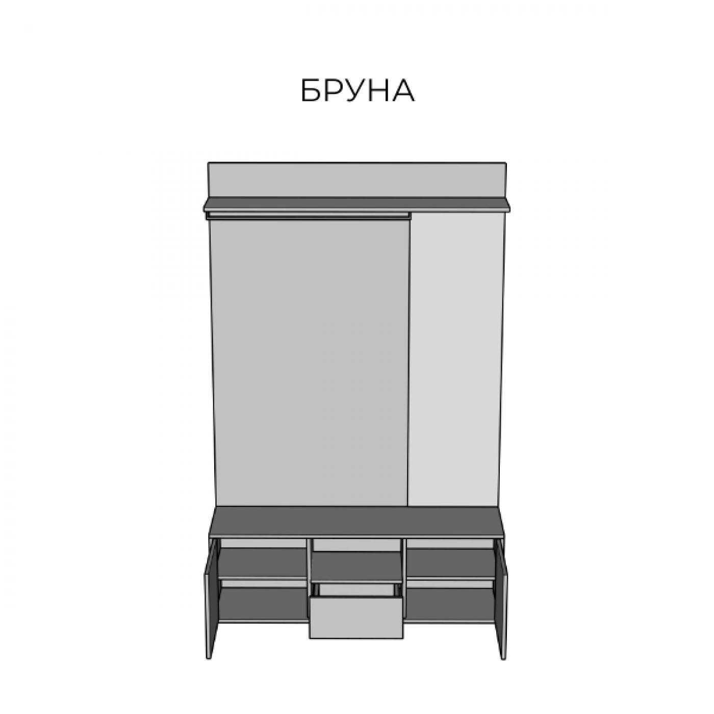 Прихожая Бруно (дуб ливорно/нимфеа лак)