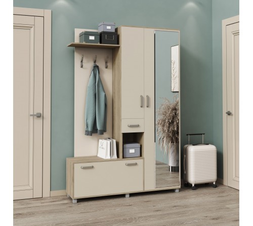 Прихожая Реприза (дуб белый/сатин)