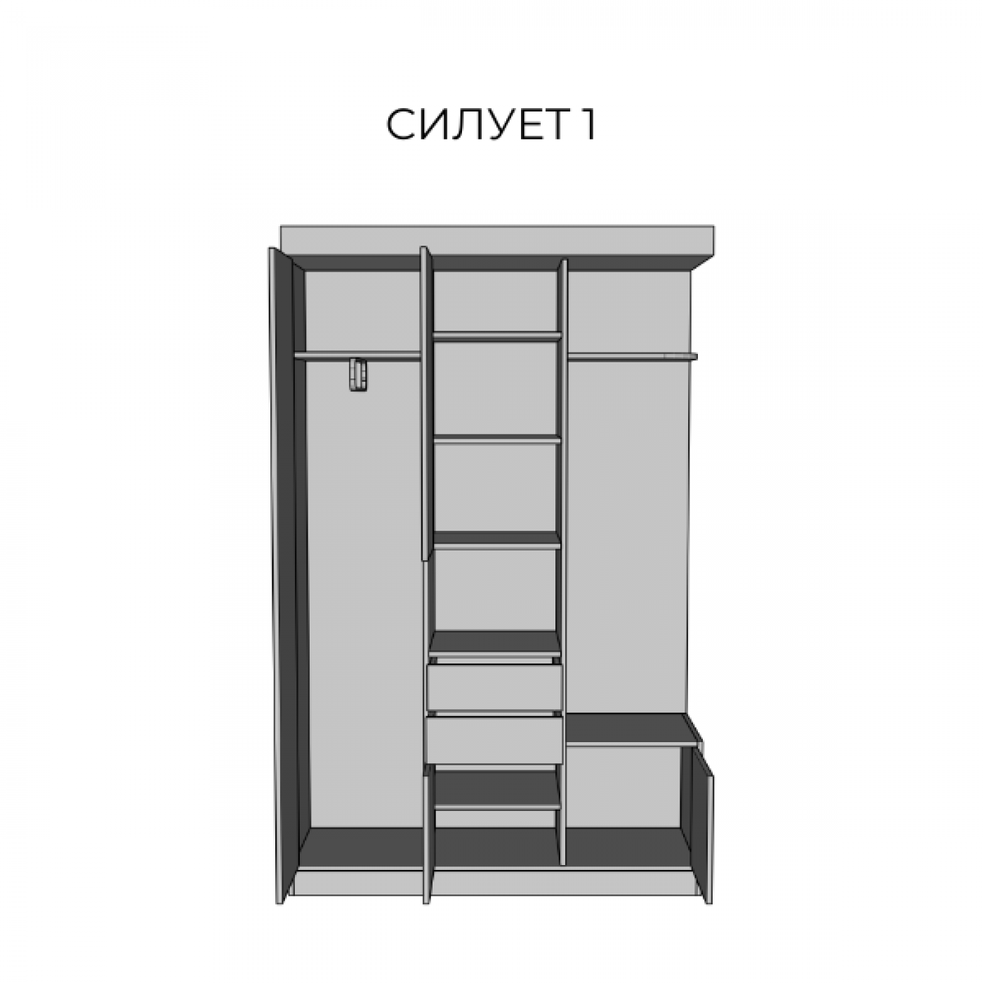 Передпокій Силует 1 (дуб ліворно/тоффі)