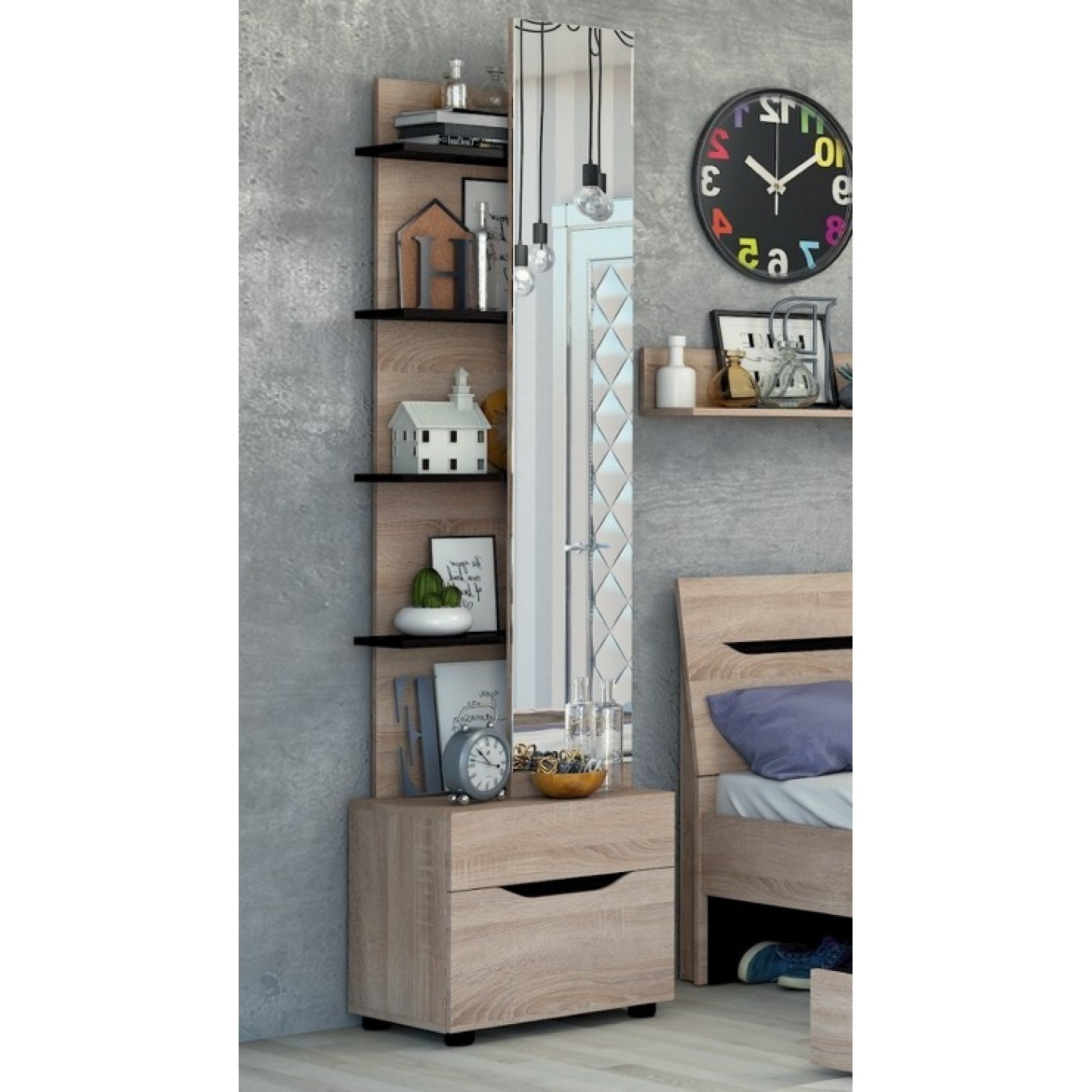 Аякс стелаж із дзеркалом 500х376х2000 h