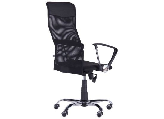 Кресло Ultra хром А-1/сетка черная,вставка Скаден черный