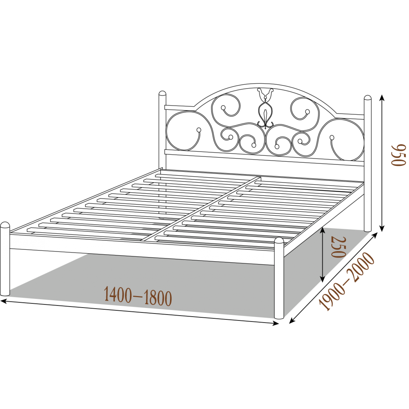 Ліжко металеве Анжеліка