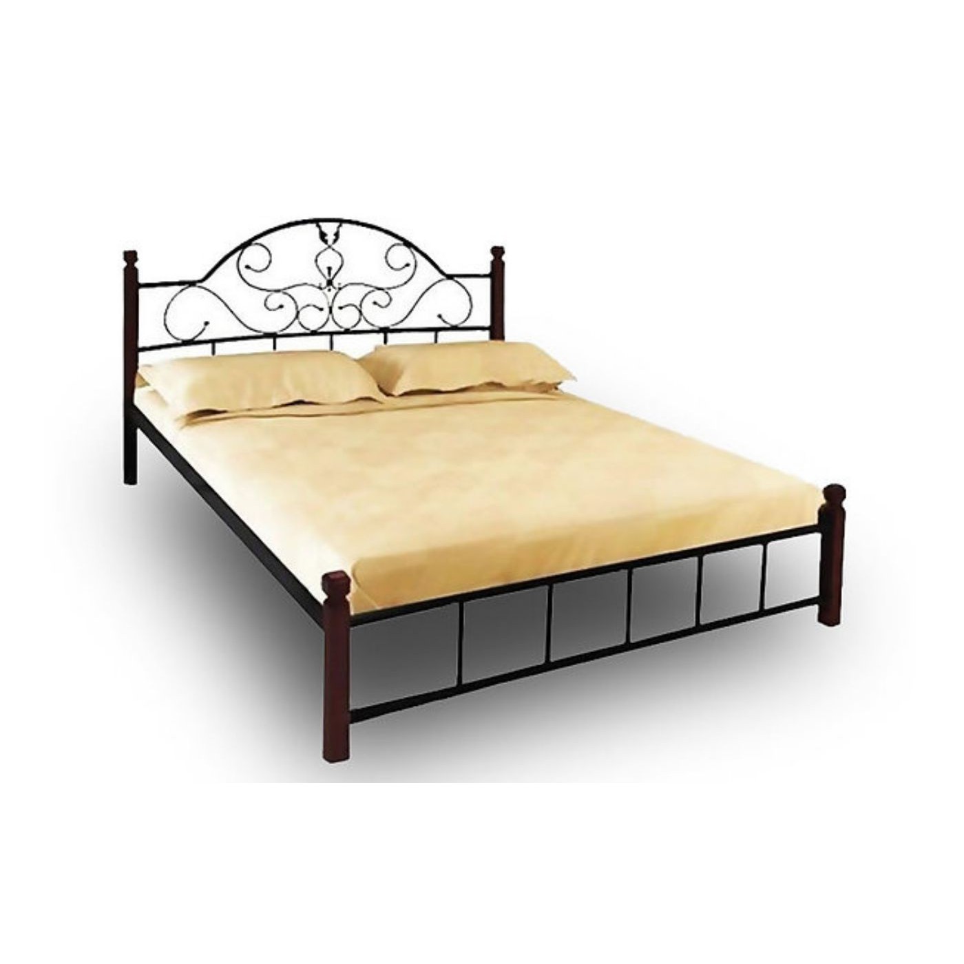 Ліжко металеве Анжеліка на дерев'яних ногах