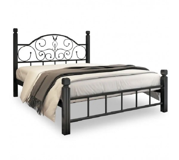 Ліжко металеве Анжеліка на дерев'яних ногах