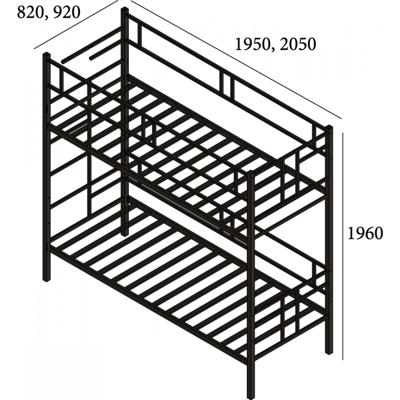 Ліжко металеве Дабл 2 ярусу