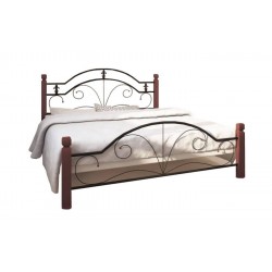 Ліжко металеве Діана на дерев'яних ногах