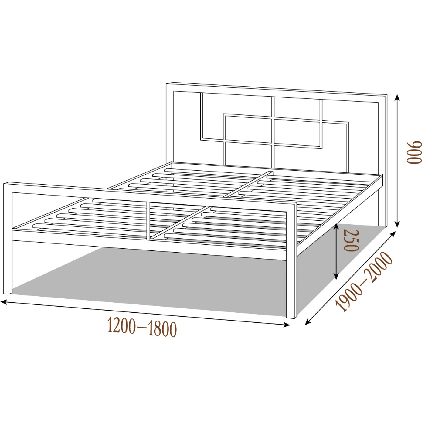 Ліжко металеве Квадро