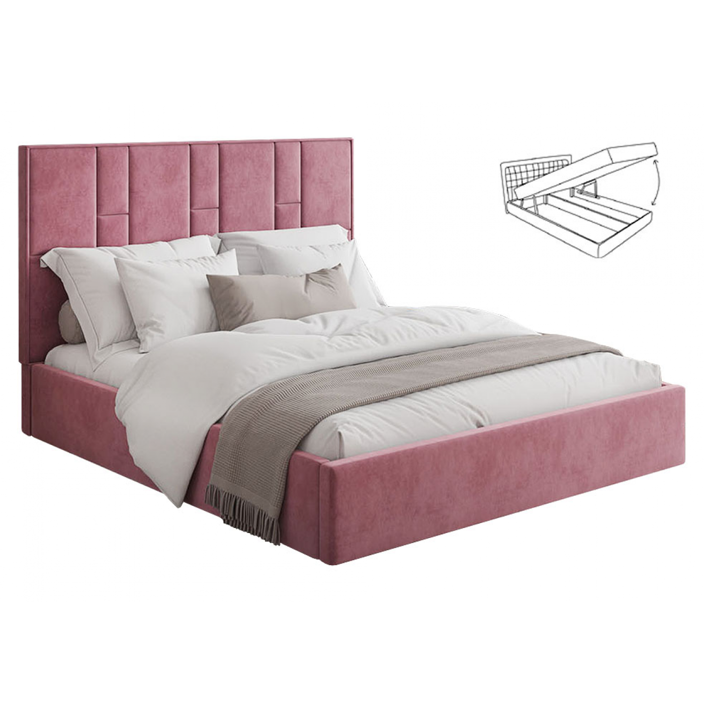 Мягкая 2-сп кровать Саманта 1 без під. мех