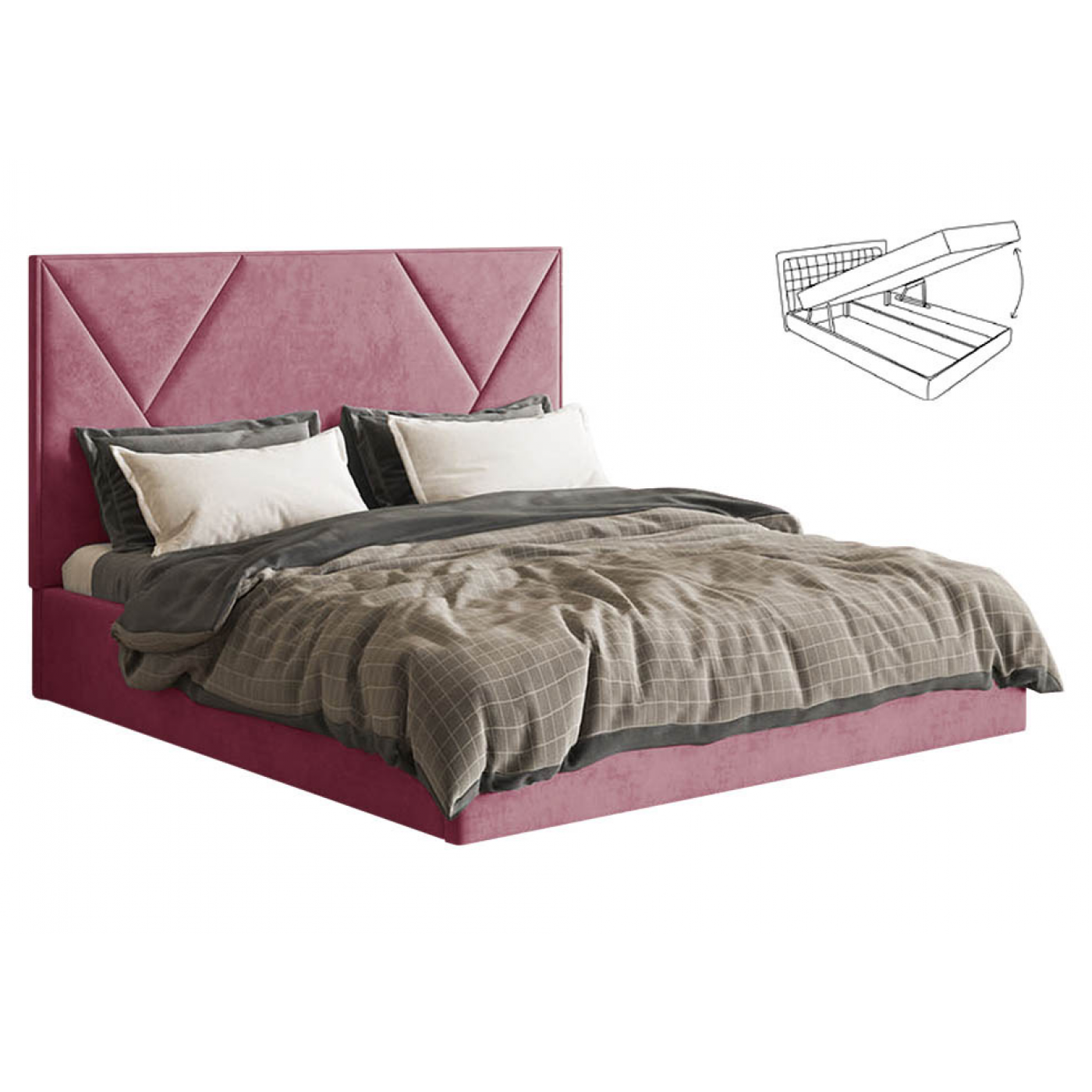 Мягкая 2-сп кровать Саманта 2 без під. Мех