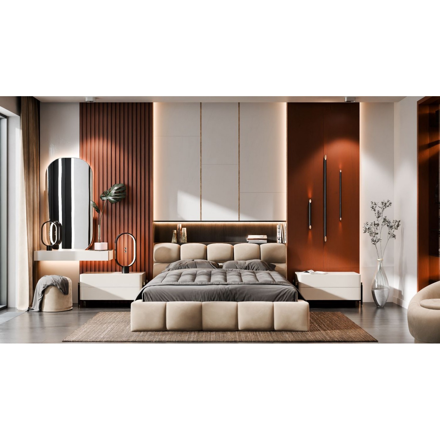 Мягкая 2-сп кровать Ванесса № 1 без под. мех.