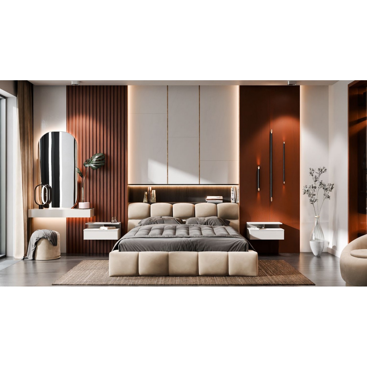 Мягкая 2-сп кровать Ванесса № 1 без под. мех.